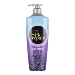 ELASTINE Шампунь с протеинами шелка SILK REPAIR SHINING SHAMPOO BABY POWDER 550ml 10617 - фото 1178