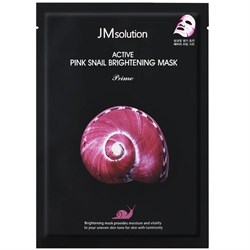 JMsolution Ультратонкая маска с муцином улитки Active Pink Snail Brightening Mask Prime 10659 - фото 1226