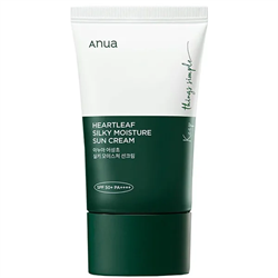 Anua Успокаивающий солнцезащитный крем с хауттюйнией Heartleaf Silky Moisture Sun Cream SPF50+ PA++++ 50ml 10079 - фото 169