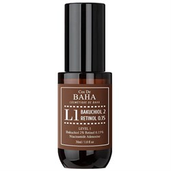 Cos De Baha Мягкая антивозрастная сыворотка с бакучиолом и ретинолом L1 Bakuchiol & Retinol Serum 30ml 10252 - фото 487